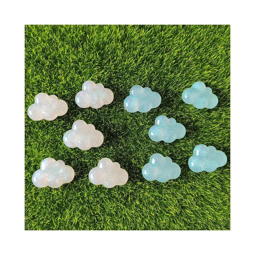 100Pcs New Colorful Glitter Cloud Embellishment Buttons Flatback Resin Cabochons for DIY Phone Handcraft  Handmade Decor