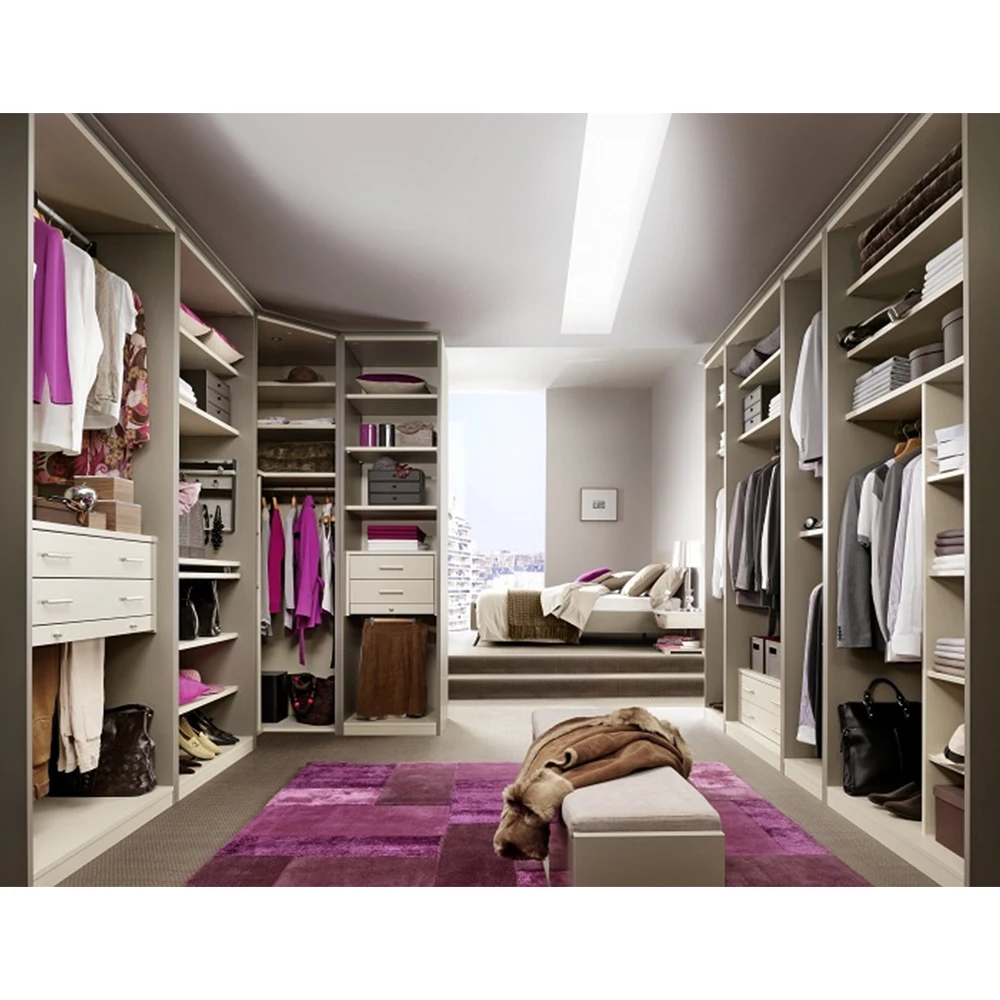 Customized Country Style Closet Shelf System Clothes Closet Design