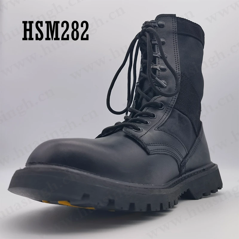 LXG,Iraq Market Popular Anti-tear Nylon Fabric Military Shoes Corrosion Resistant Goodyear Rubber Sole Combat Boots HSM282