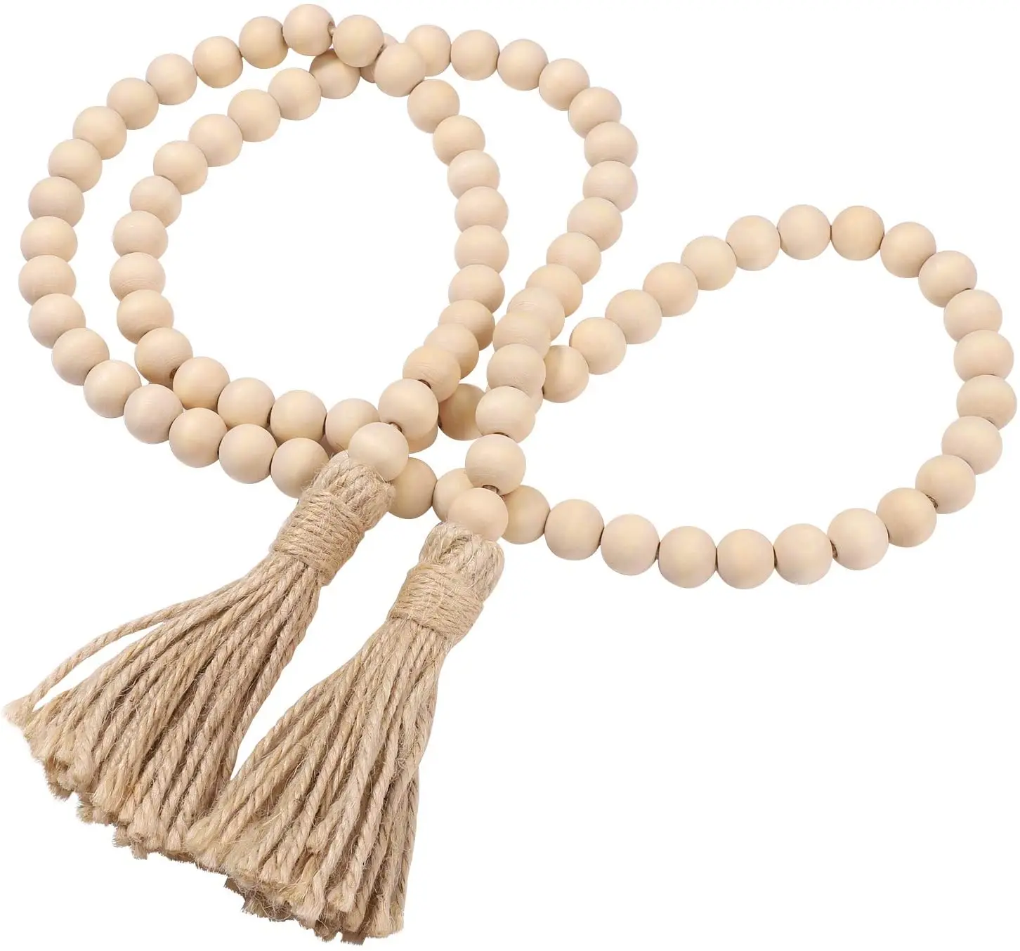 Lot De 4 Glands Décoratifs En Bois Et Coton – Pour Poignées D'armoire, Décoration Murale, Porte-clés