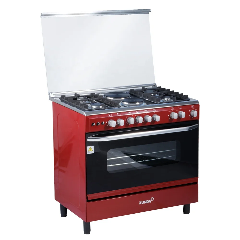 Xunda Freestanding Electric Cooker Cooking Range Gas Cooker 4 Burner Stove and 2 Electric Plate With Oven