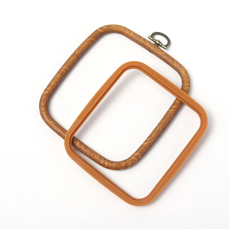 Plastic Retro Color Square Frame Embroidery Hoop Ring DIY Needlecraft Cross Stitch Machine Loop Hand Household Sewing Tools