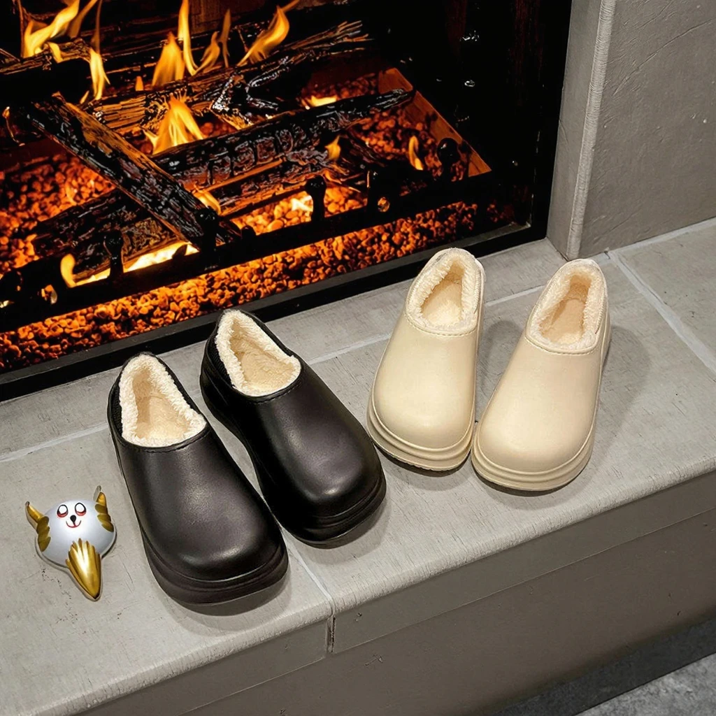 Women's Classic EVA Garden Clogs Soft Plush Cotton Furry Winter for Slippers with Non-Sl