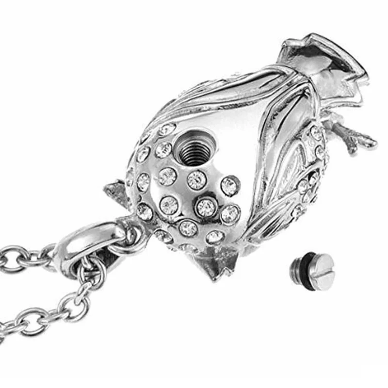 Classic Owl Cremation Urn Pendant Necklace for Ashes Stainless Steel Memorial Locket Necklaces Keepsake Jewelry for Women Men