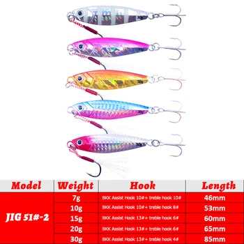Cheery J51 Micro Jig Lures 7g 10g 15g 20g 30g Metal Jig Spoon with Hooks Lead Fish Lure for Saltwater Fishing Small Bait – Metal Jig – view 4
