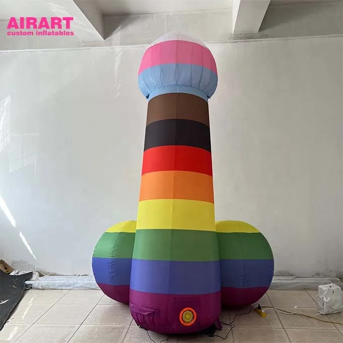 2 Meters Colorful Inflatable Penis, Custom Inflatable Decorative Product Penis Ball