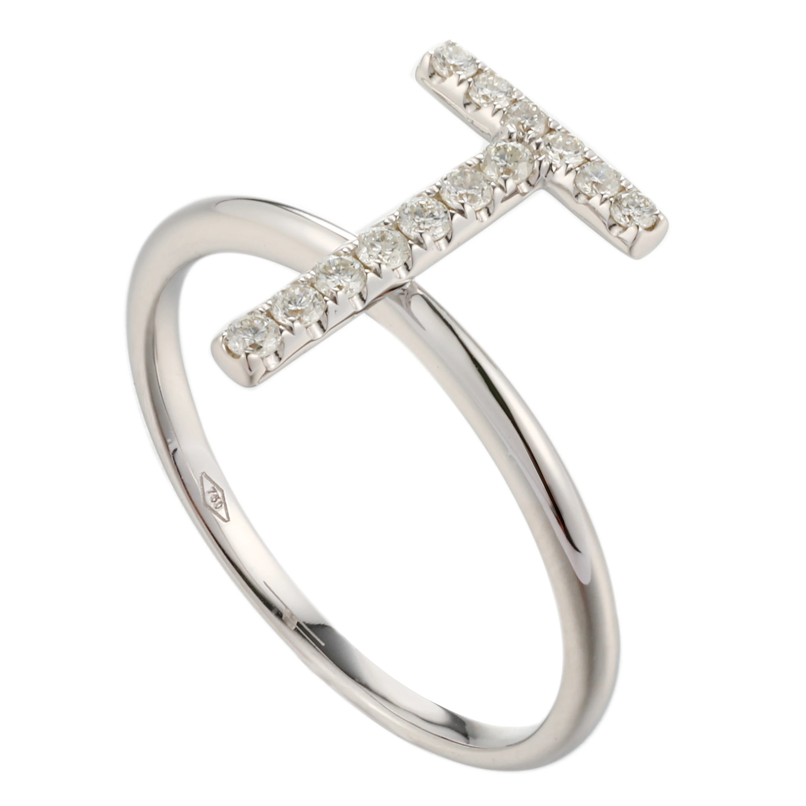 Popular Design Trendy Initials T Diamond Rings
