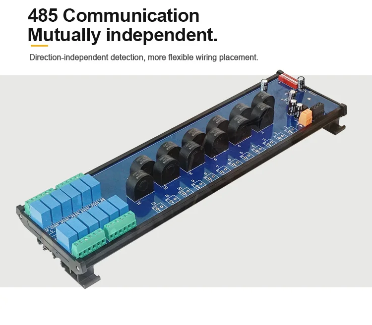 product huaqingjun 12 channel rs485 ac current voltage transformer detect module modbus rtu communication acquisition module338-8