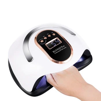 168W Intelligent Induction UV LED Dual Light Source Beads Nail Lamp Quick Drying Portable Light Therapy Machine for Home Use for