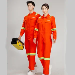 Wholesale Industry Mining Mechanics Engineer Cotton Overall Work Clothes Cargo Pocket High-Vis Reflective Coverall Uniform