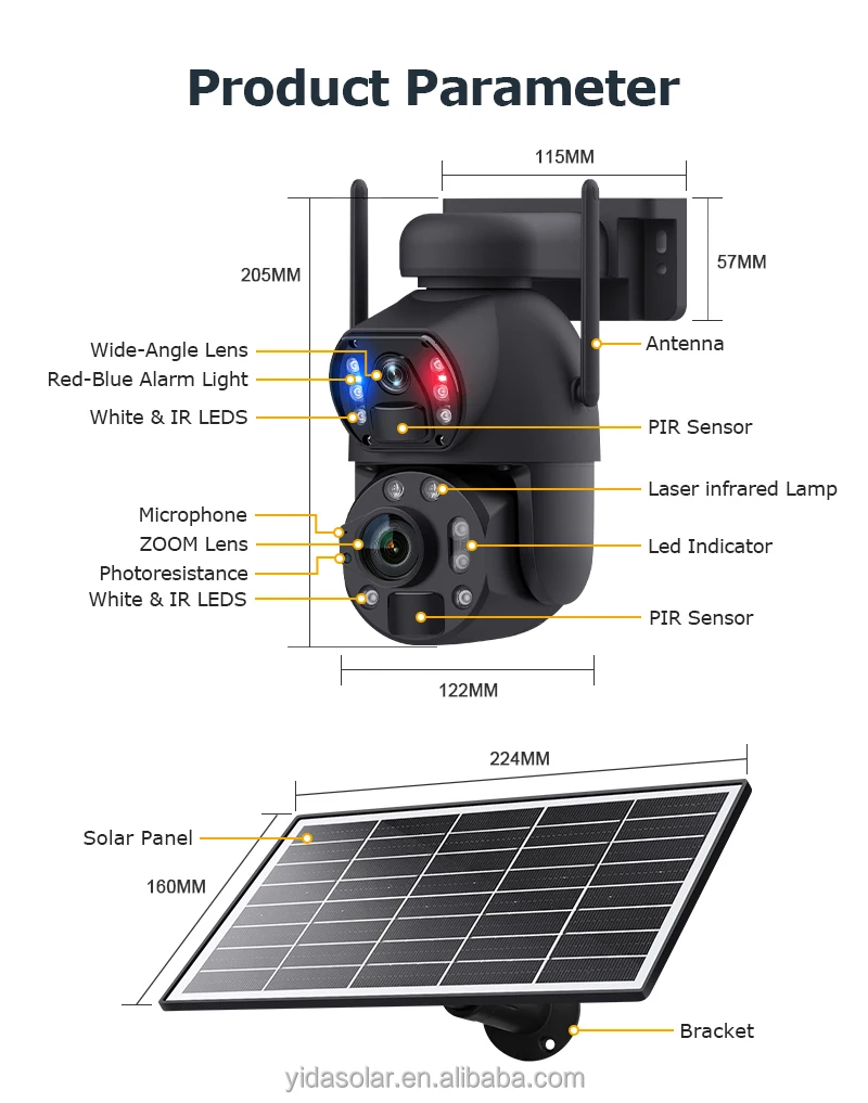 4G Sim Card Camera UBOX 3 Screen 6MP Outdoor PIR PTZ Human Detection Security Network Camera 360 PTZ CCTV Solar 4G Camera