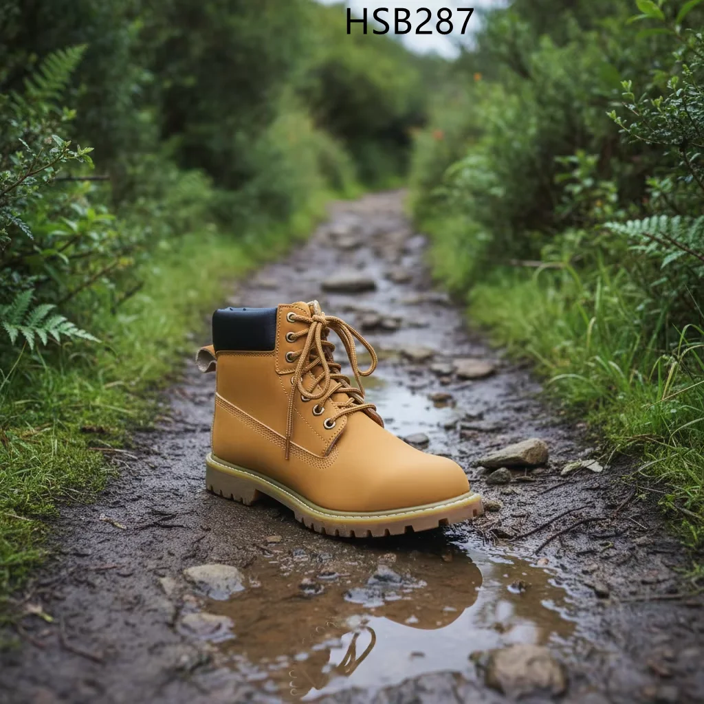 HY,Shipping Logistics Anti-corrosion Goodyear Sole Safety Shoes Electrical Engineering Honey/Brown/Black Security Boots HSB287