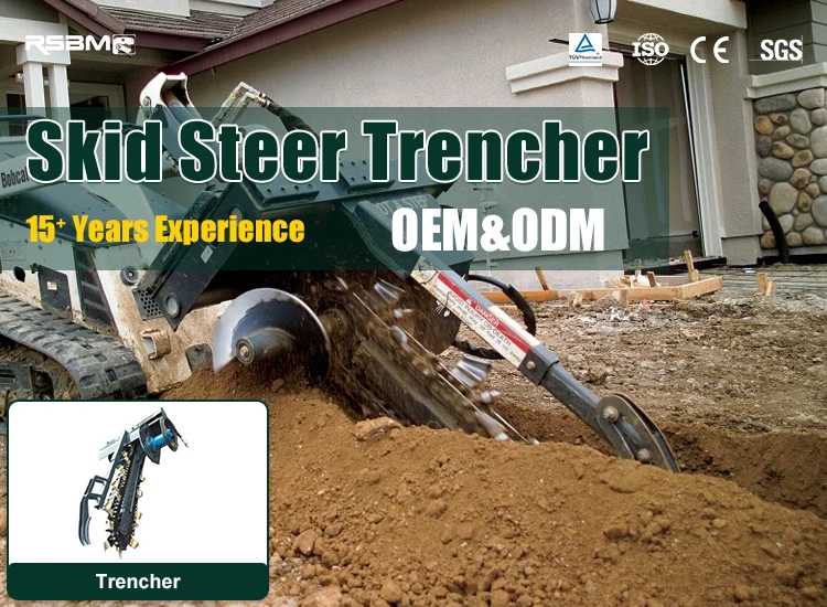36" 48" Skid Steer Attachments Trencher 5200 kg for Construction works
