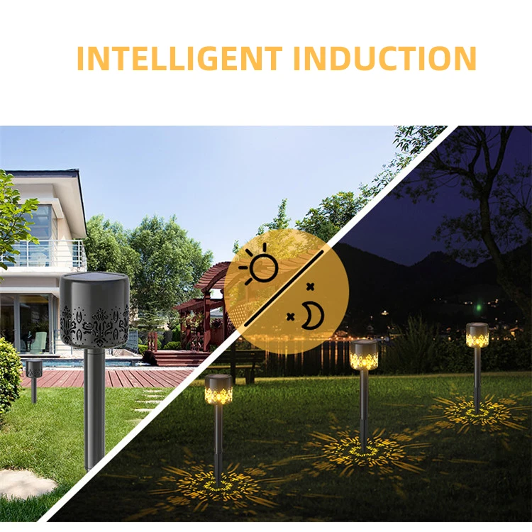 Waterproof Modern Hollow Projection Lawn Solar Led Pathway Garden Light Yard Outdoor Patio Park Decoration supplier