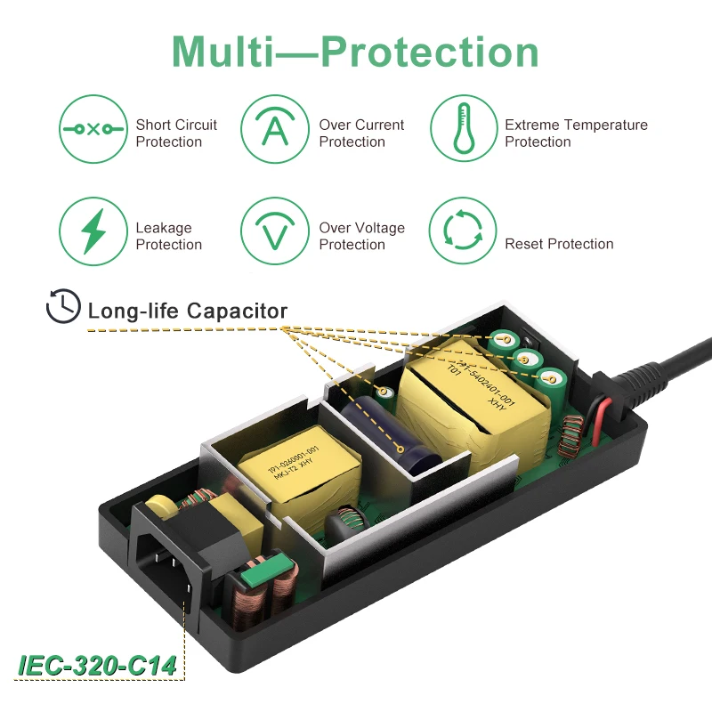 24W-200W Kc CE UL SAA Power Adaptor 150w 5v 12v 15v 19v 24v 36v 48v 3a 3.5a 4a 4.5a 5a 6a 7a 8a 12v 10a Ac DC Power Adapter