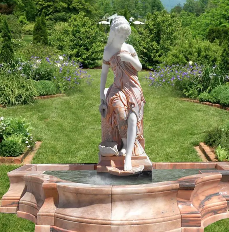 
 3 уровня Белый Мраморный водяной фонтан для сада  