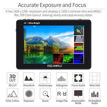 FEELWORLD LUT7S PRO 7" 2200nits Touch Screen Camera Monitor Waveform Factory Wholesale Price OEM/ODM Support Custom Packaging detail image