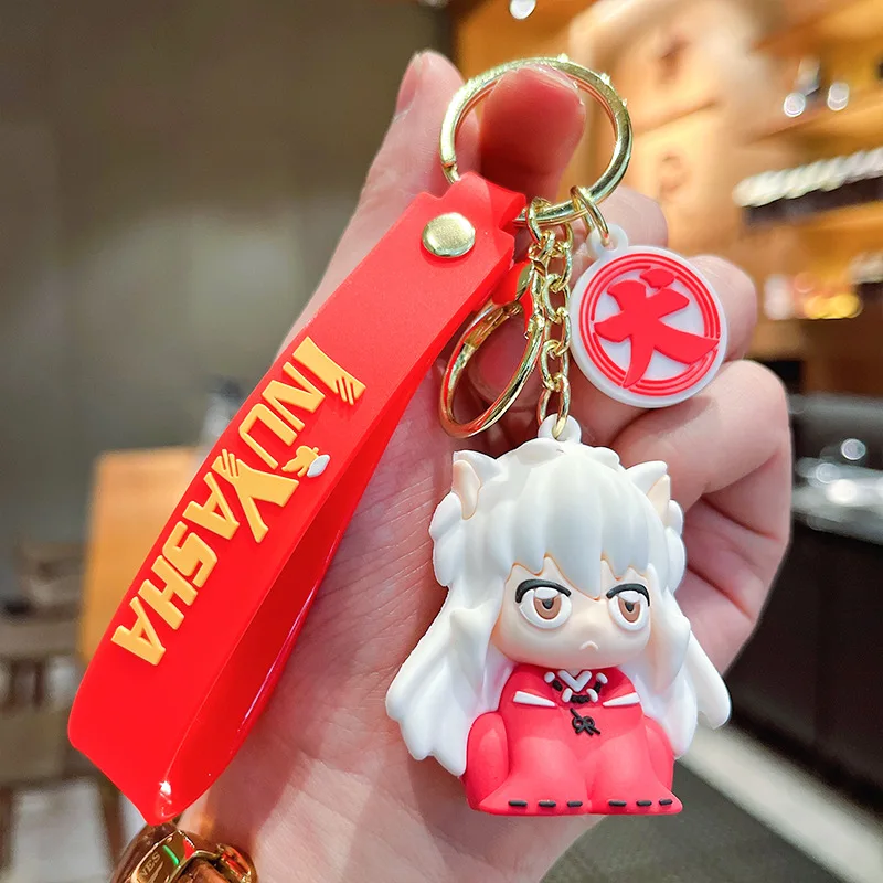 Jet Tag Keychains Inuyasha Cartoon Cute Inuyasha Doll 3D Keychains Portable Car Key Ring ...