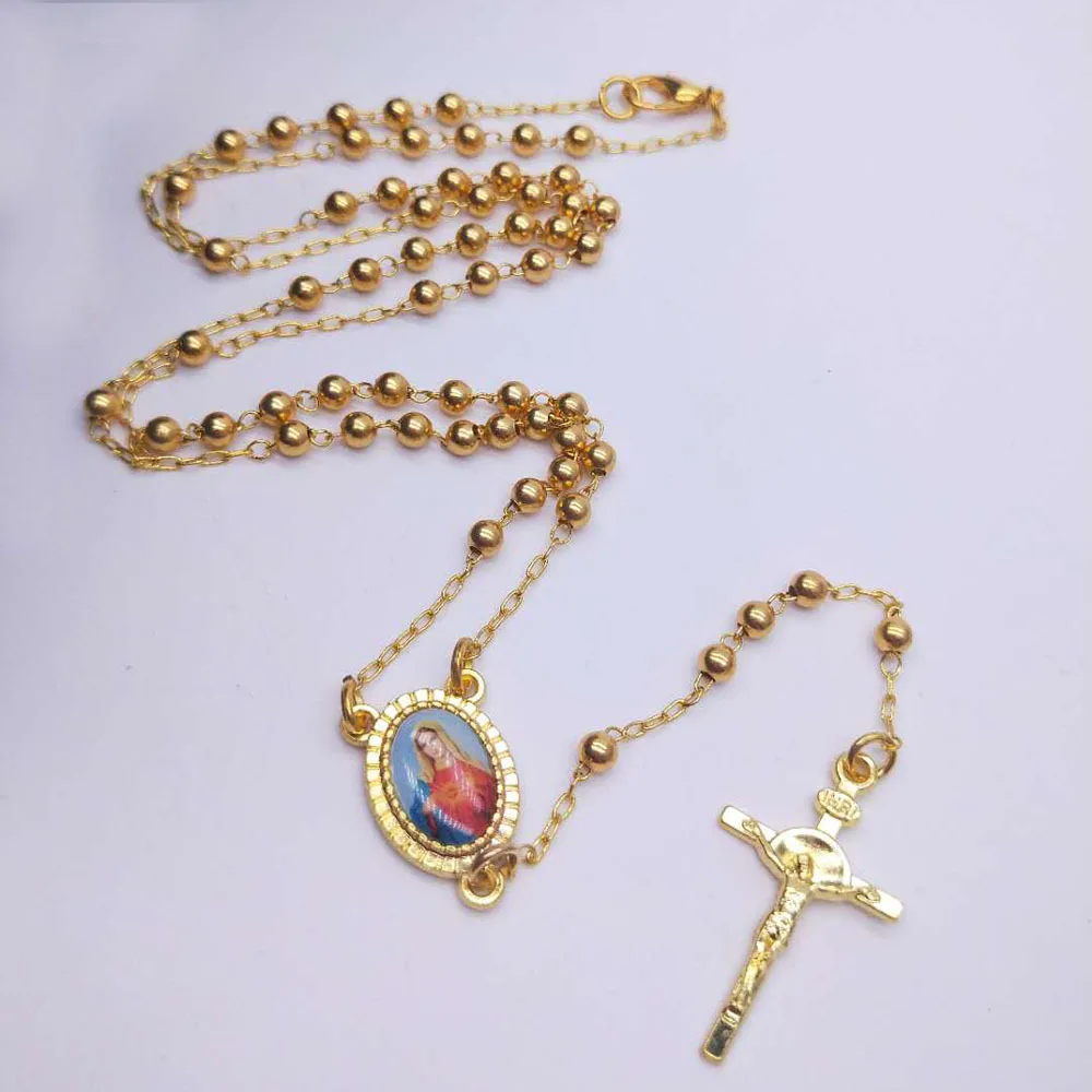 Charity Gold Filled Rosary Necklace 