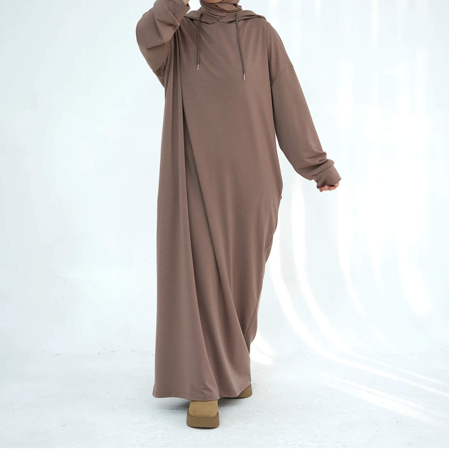 Loriya New Arrival Designs Modest Dresses Turkey Dubai Islamic Clothing Abaya Hoodie Women Muslim Dress