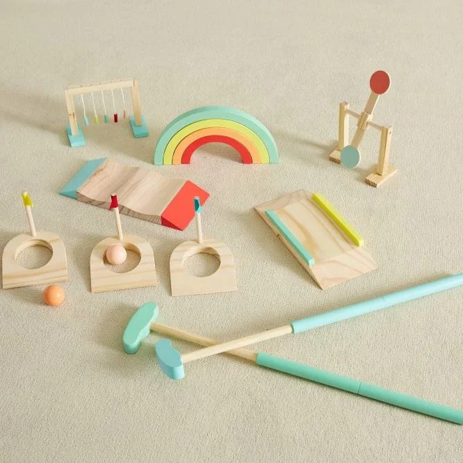 2022 Asweets Wooden Toys Sports Toy Garden Outdoor Golf Clubs Kids