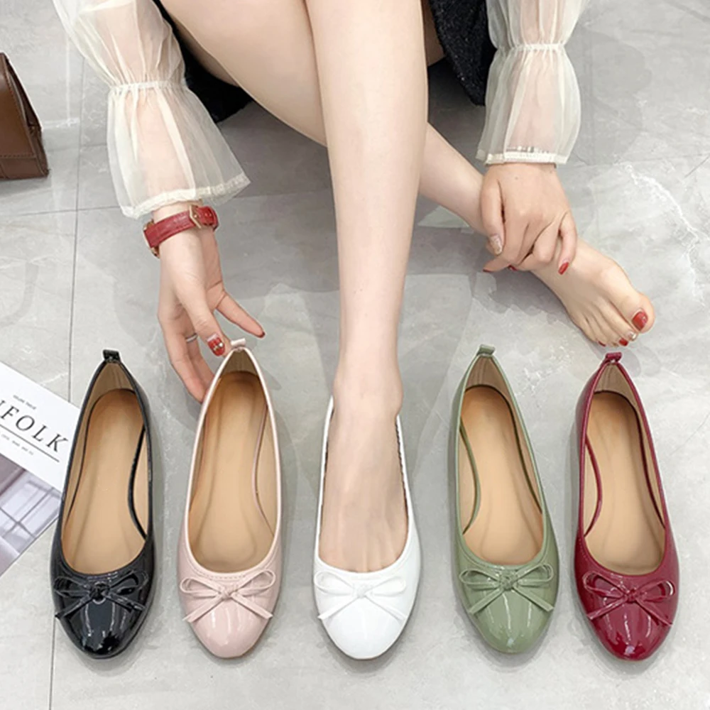 2022 Fashion Pure Color Casual Comfortable Pu Women Flat Shoes - Buy Flat Female  Shoes,Women Flat Shoes,Shoes Ladies Flats Product on 