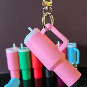 Wholesale Mini Tumbler Keychain Sport Water Bottle Charms Lipstick Tumbler Cup Lip Balm Holder Cup Decoration Chapstick Holder