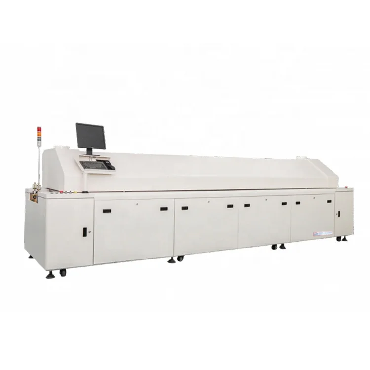 pcb soldering machine with mesh belt and chain large lead free automatic 10/12 zone smt reflow oven cost