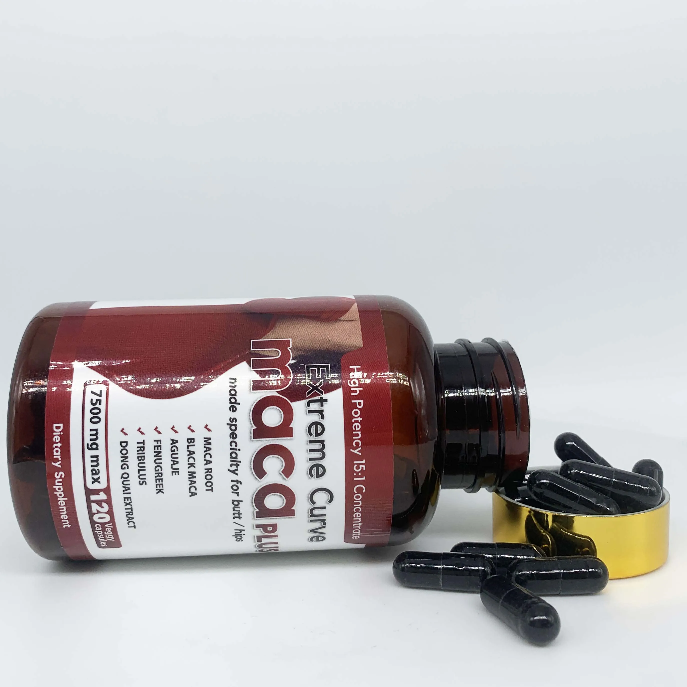 High Quality MACA Plus Capsules 120 PCS/Bottle with Black Maca & Maca Root Powder for Increasing Buttocks Size