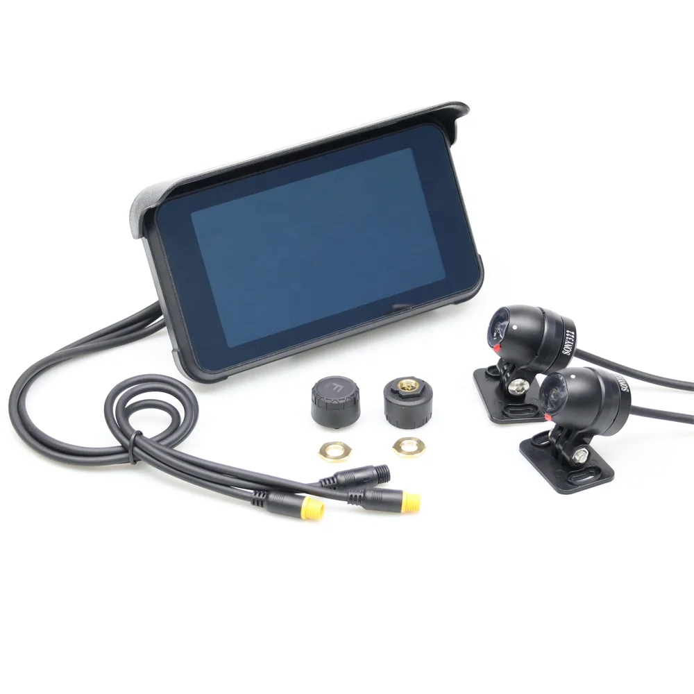 TIYPEOR Motorcycles Navigation 5inch GPS Wireless CarPlay Android Auto IP67 Waterproof Moto DVR Monitor With TPMS Monitor System