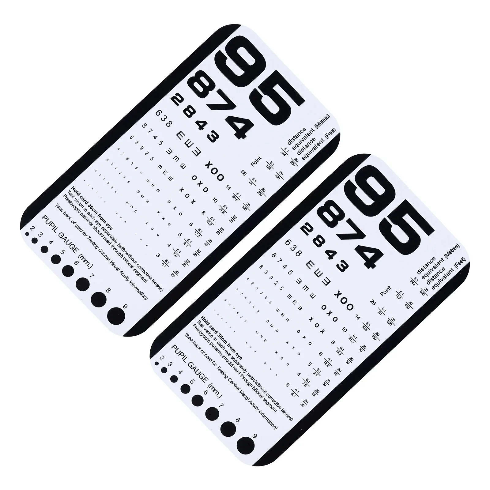 2024 Far Near Vision Standardized Eye Chart Visual Testing Pocket Eye Chart, Snellen Pocket Eye Chart Rosenbaum Pocket