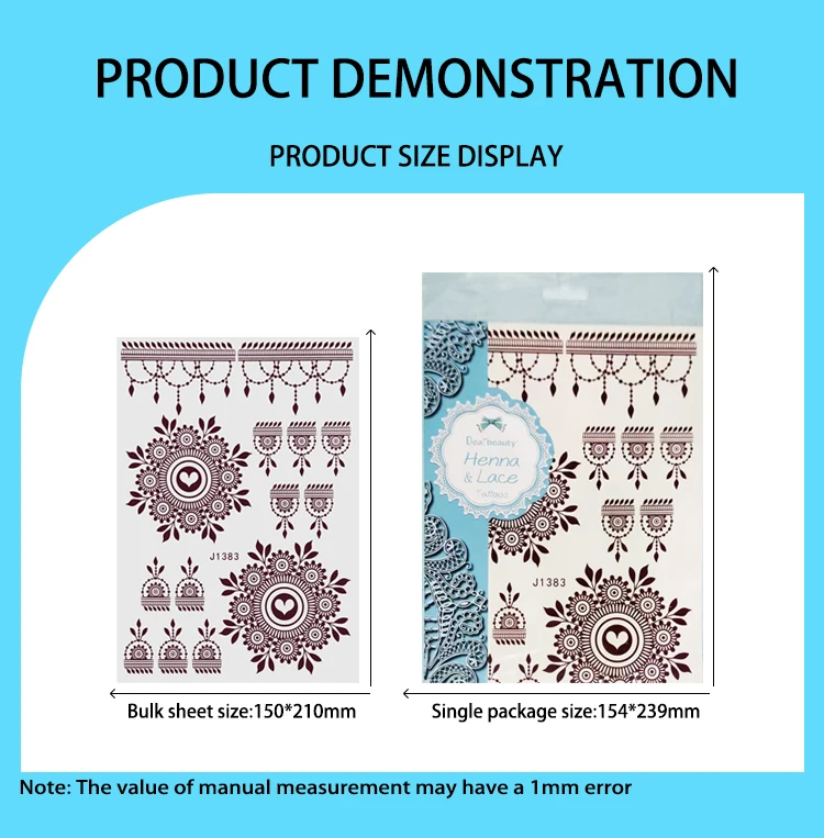 Wholesale Hand Tattoo Stickers Body Henna Machines Custom Temporary