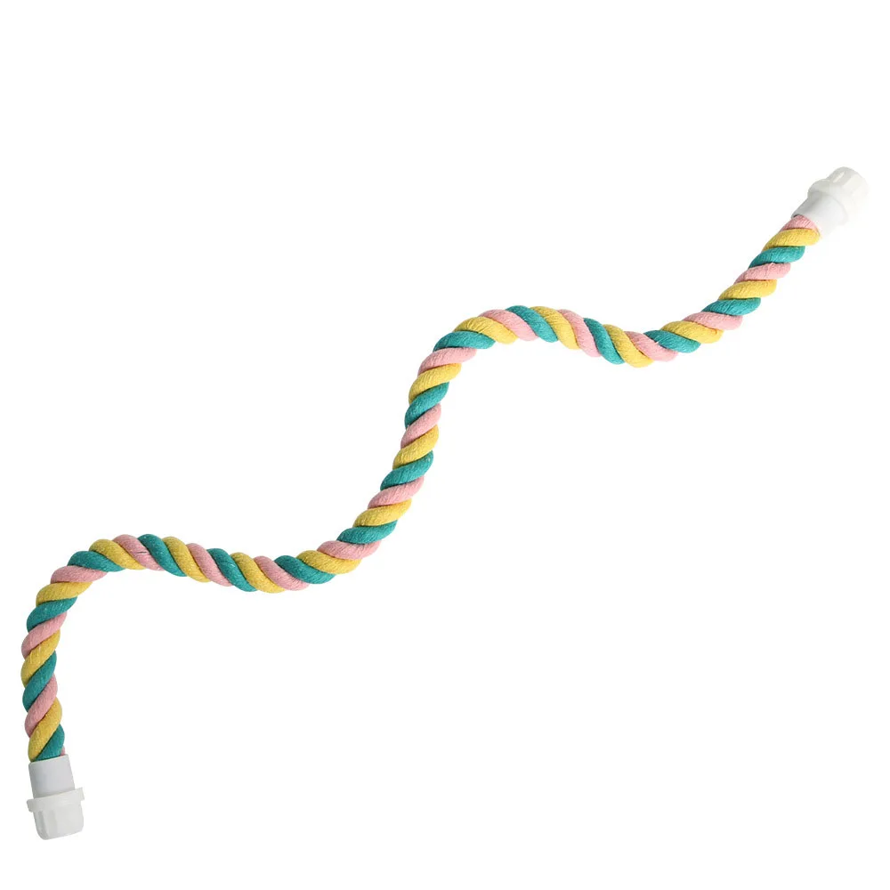 Image showcasing Hang Cage Cotton Rope Bird Rope Perches Parrot Toys Rope Bungee Bird ...