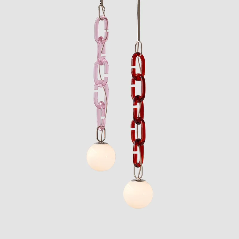 JYLIGHTINGModern Nordic Simple Glass Globe Creative Chandelier Living Room Cloakroom Clothing Store Dining Room Decorative Chain