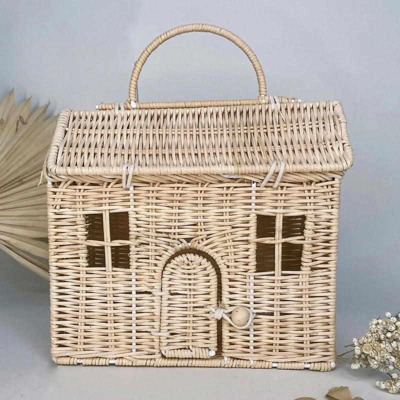 Natural Rattan Doll House Basket Bag For Kid Toy Best Price Wicker