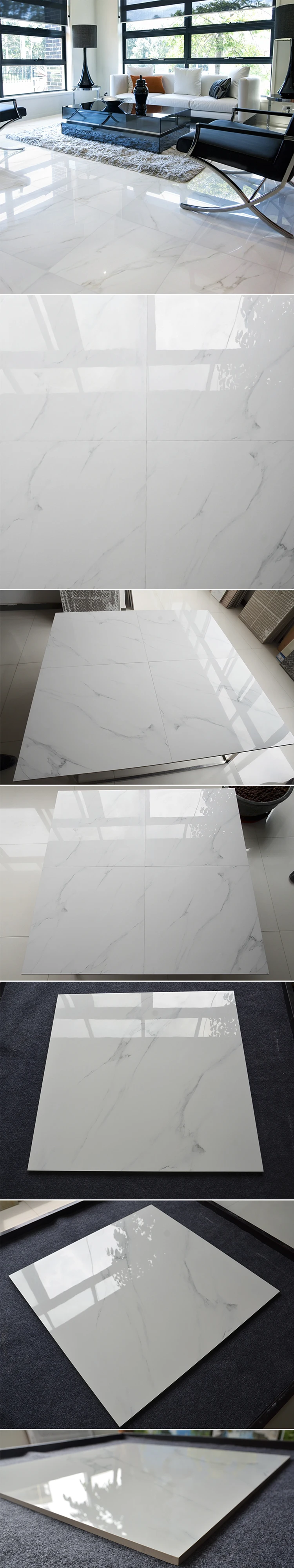 Modern Design Kajaria Ceramic White Floor Tile 600x600 Glazed Porcelain ...