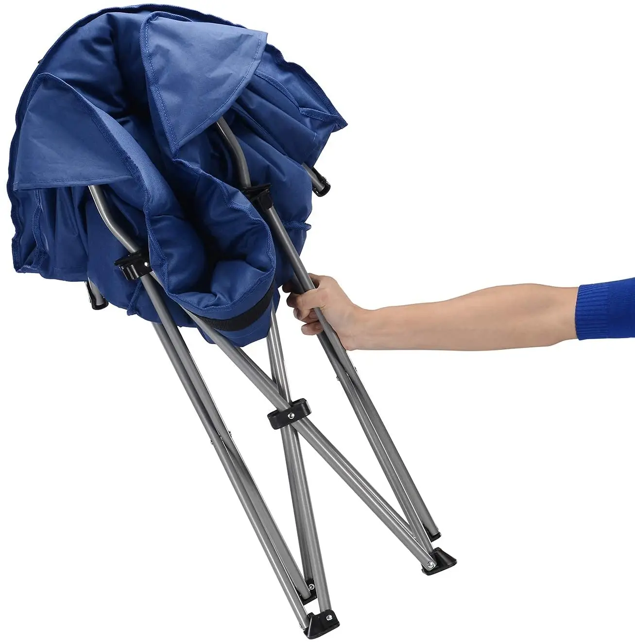 Woqi Outdoor Camping Moon Chair Folding Chair with Cup Holder and Back Pocket Supports up to 150 KG for Parks
