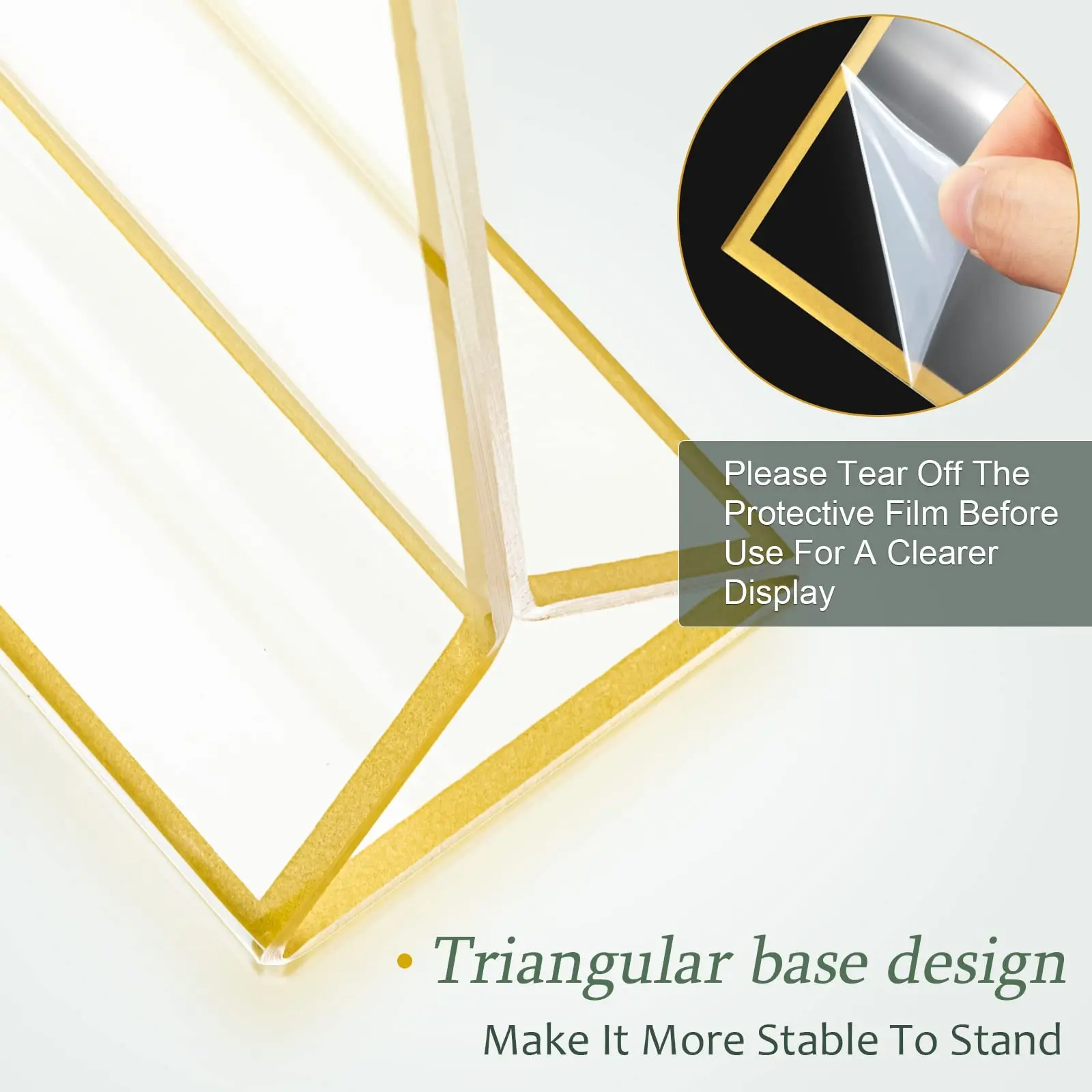 Clear Acrylic Double Sided Frames Display Holder Gold Frames Signs