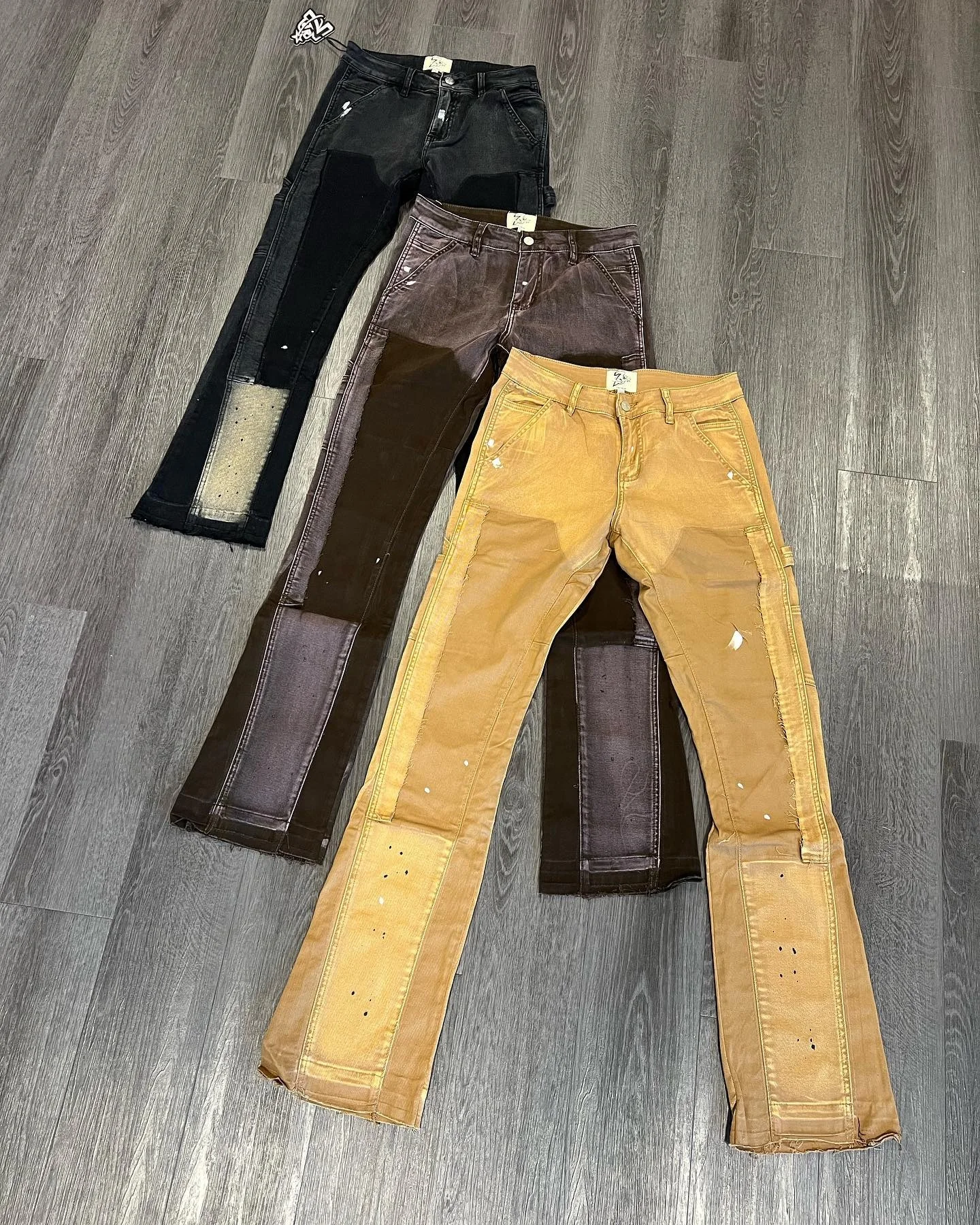 Salati Jeans Manufacturer Y2K Designer Slim Fits Man Bootcut Double Knee Boyfriend Skinny Work Cargo Flared Jeans Denim Pant Men gallery 6
