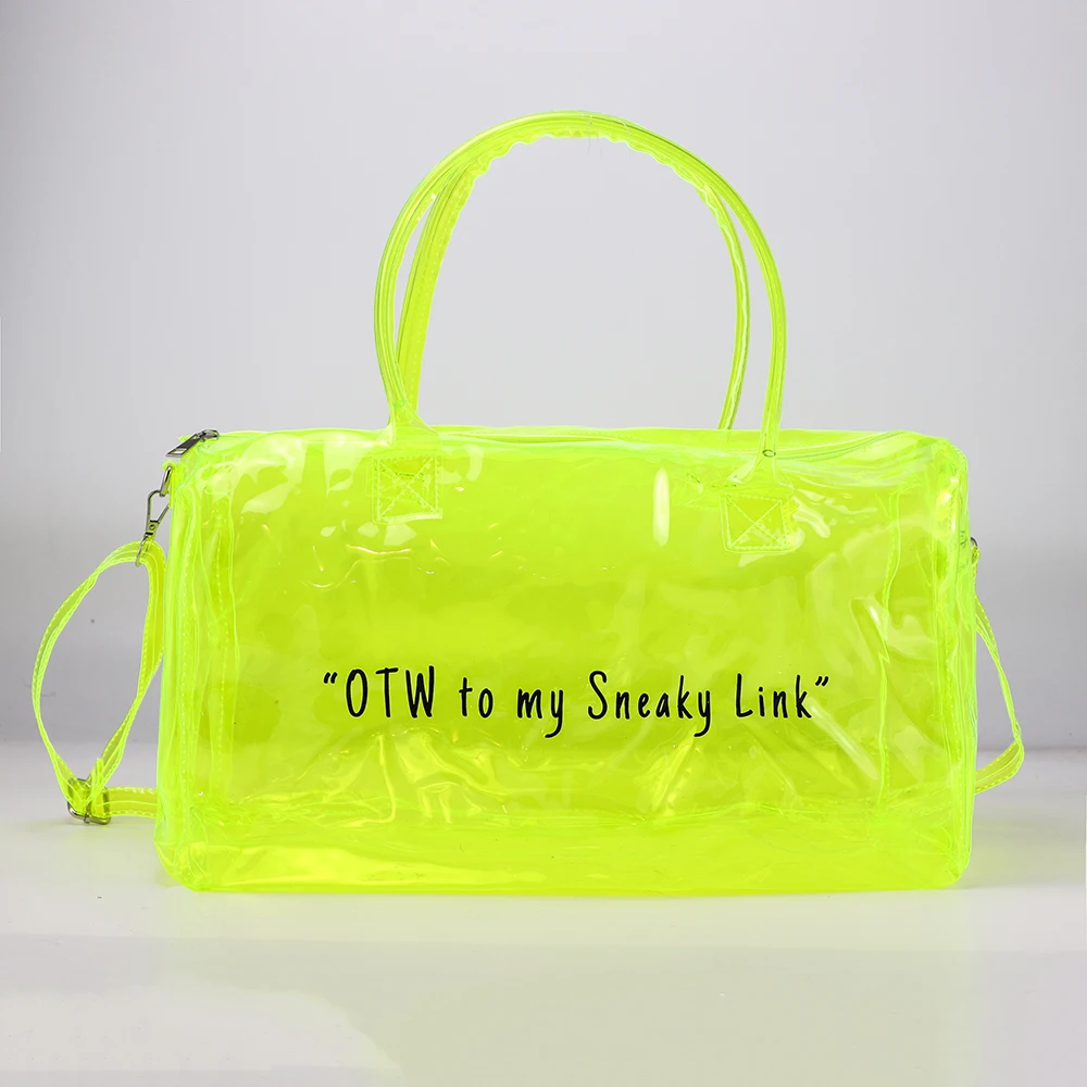 Overnight Tote Bag Gym Fashion Sneaky Link Bags Overnight PVC Transparent  Jelly Spend One Night Bag for Women - China Bag and Plastic Tote Bag price