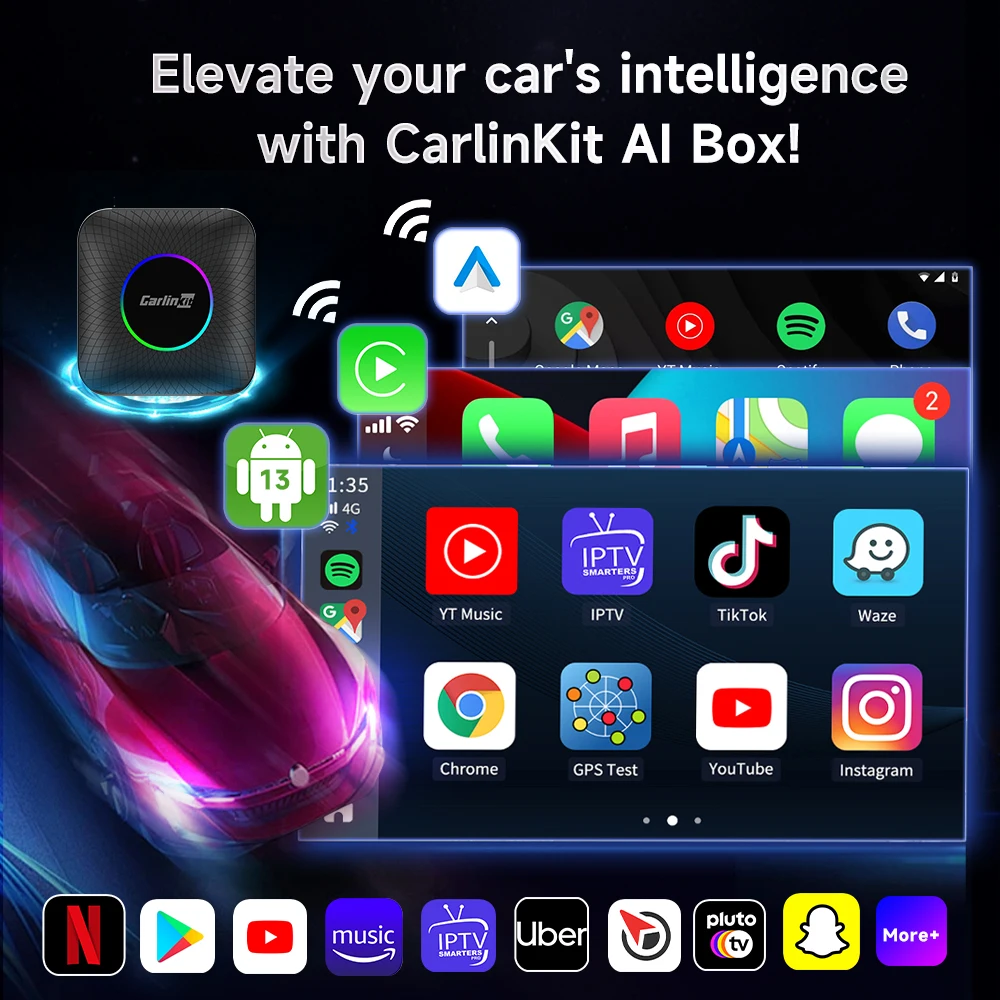 Carlinkit Tbox Ambient LED Carplay 64gb - Universal Android System