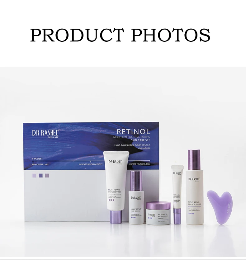 DR RASHEL Radiant White Night Repair Youth-Activating Skin Care Set Targets Dark Circles & Lightens Face Promotes Absorption