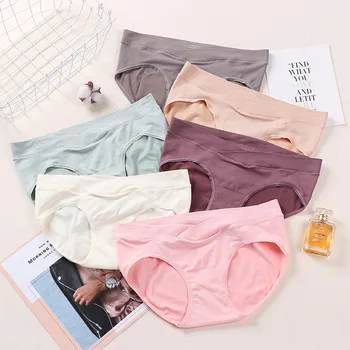 In Stock discount maternity clothes Soft Cotton Pregnancy panties Breathable seamless maternity underwear