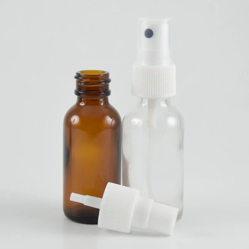Spray 20 # 24 # 20mm Neck Sprayer 30ml 60ml Amber Blue Green Clear Glass Bottle