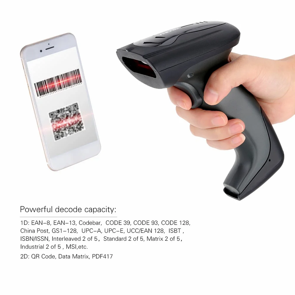 YHDAA Long Transmission Distance Industrial Barcode Scanner Gun 433Mhz ...