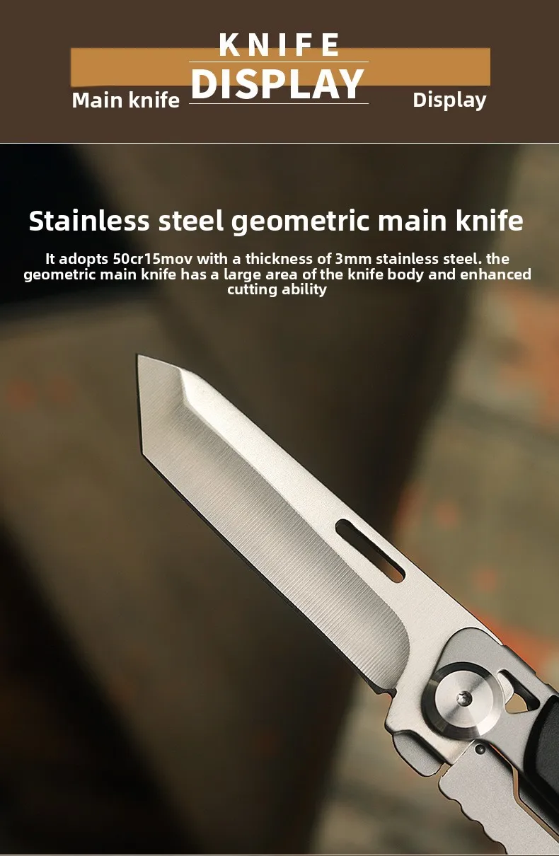 Hongfeng Outdoor Portable Folding Knife Industrial Grade Multi-Function Tool with Emergency EDC Tactical Car Scissors