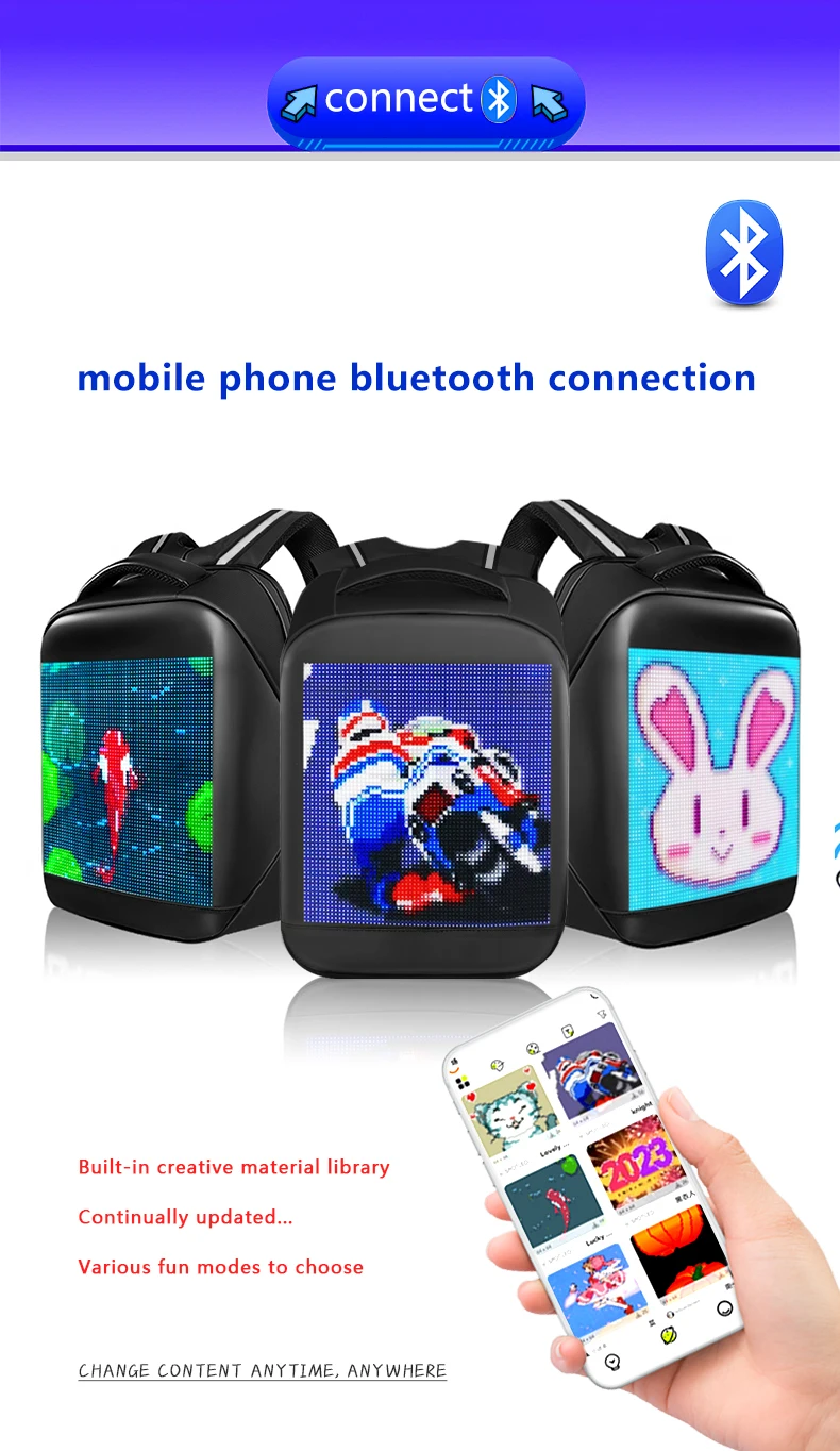LED Programmable Screen Backpack - Digital Video Bookbag