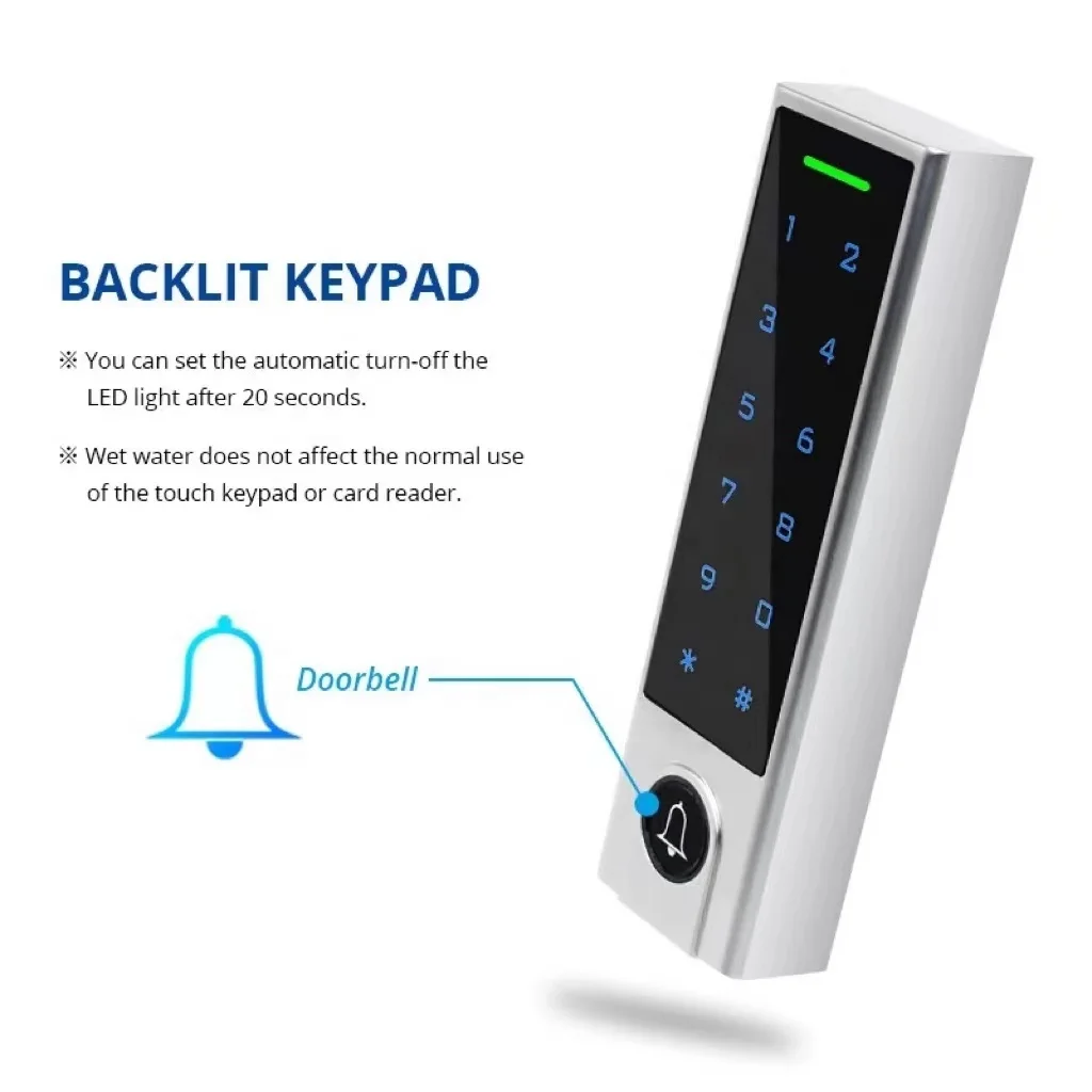 IP66 Waterproof WiFi TTlock App Smart Reader RFID Biometric Fingerprint Doorbell Elevator Access Control System