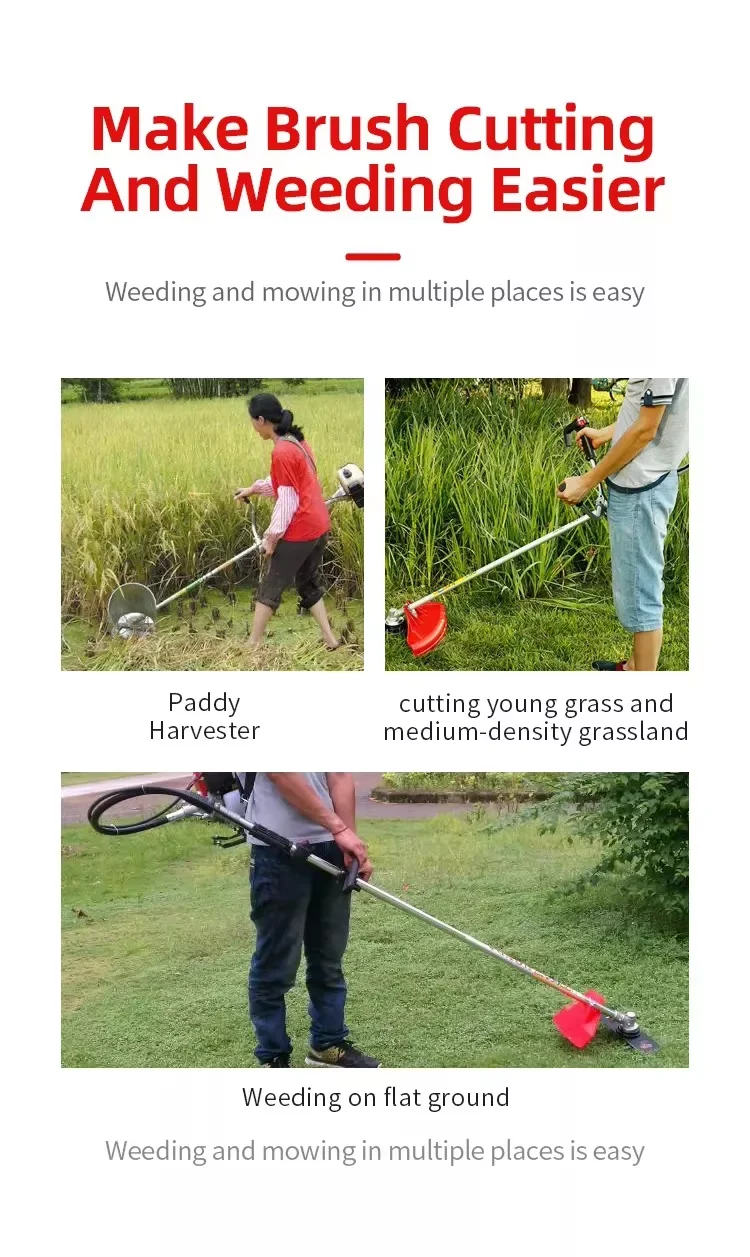 Manual Push Agricultural Mac Lawn Mower Shredder Gasoline 4-Stroke Engine for Gardening Grass Cutting Brush Cutter