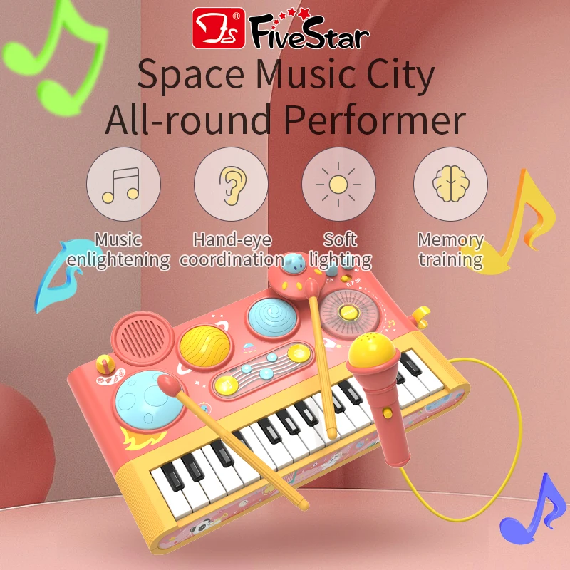 FiveStar Battery Operated Plastic Toy Gaming Keyboard Oriental Music Piano Instrument for Kids Musical Keyboard Toys